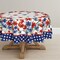 4th of July Tablecloth 70x70 Inch Round, Patriotic Watercolor Poppy Flowers Independence Day Memorial Day Table Cover for Party Picnic Dinner Decor